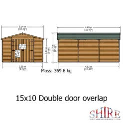 Shire 10 X 15ft Double Door Overlap Garden Shed With No Windows -Westland Garden Deals Store 13505231 2134931200436706