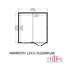 Shire 12 X 12ft Mammoth Double Door Garden Shed - Including Installation -Westland Garden Deals Store 13505273 1514931996289579