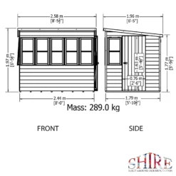 Shire 8 X 6ft Sun Pent Shed -Westland Garden Deals Store 13505284 9694931993114652