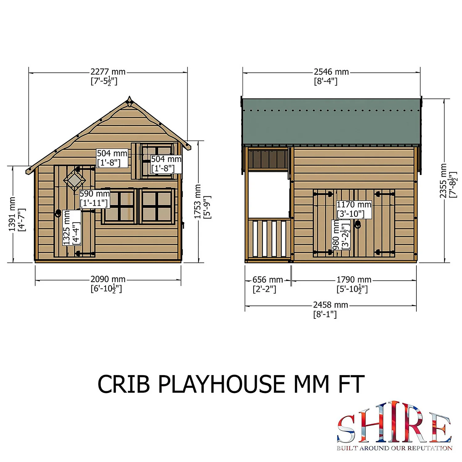 Shire 6 X 8ft Crib Kids Wooden Playhouse - Including Installation 3 Shire 6 X 8ft Crib Kids Wooden Playhouse - Including Installation - Image 3