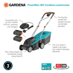 GARDENA 36V PowerMax Cordless Lawn Mower - 32cm -Westland Garden Deals Store 13524825 7474936345068522