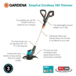 GARDENA EasyCut Cordless 18V Grass Trimmer -Westland Garden Deals Store 13524830 8114936346365854