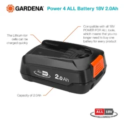 GARDENA Power 4 ALL Battery 18V 2.0Ah -Westland Garden Deals Store 13524833 2014936417433742