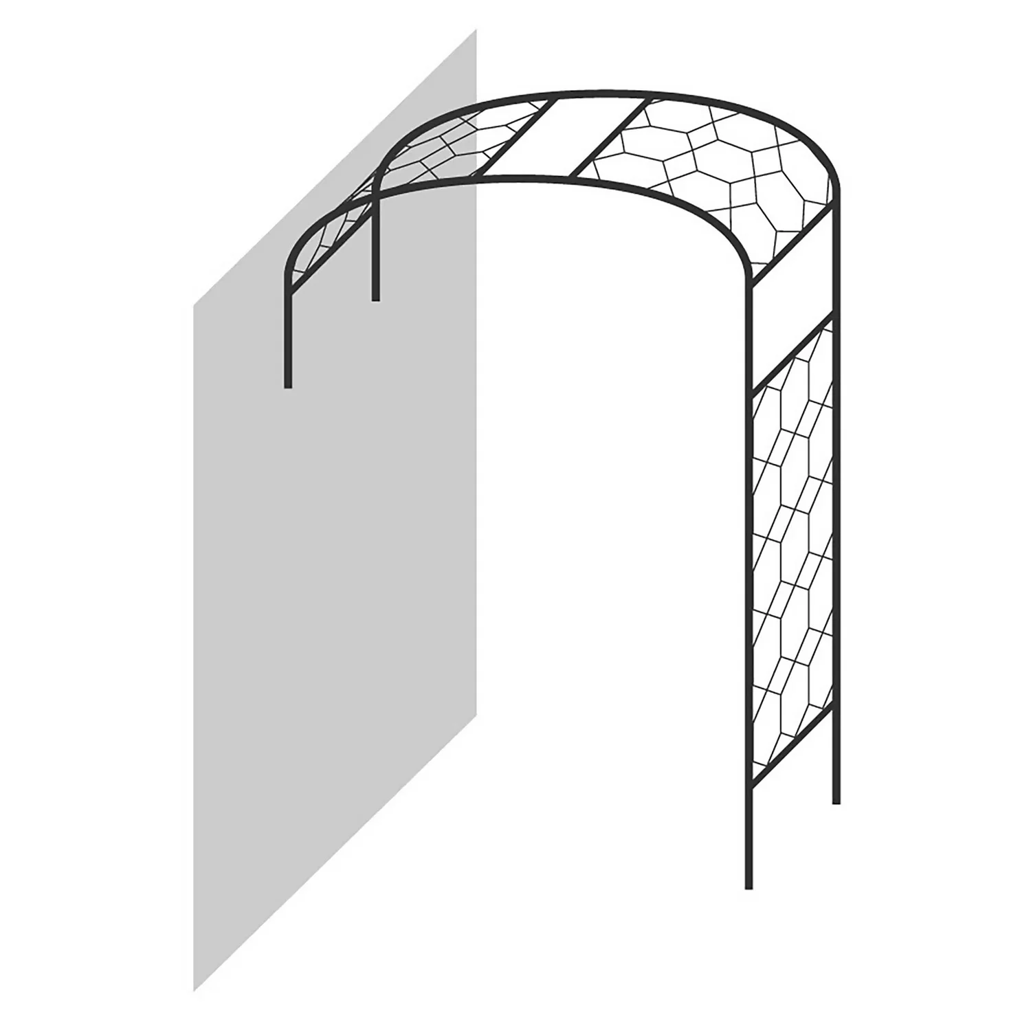 Agriframes Wall Arch - (H)2.3 X (W)1.5 X (D)0.45 M - Black 1 Agriframes Wall Arch - (H)2.3 X (W)1.5 X (D)0.45 M - Black