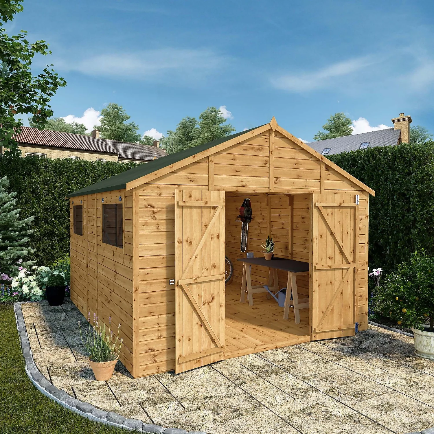 Mercia 12ft X 10ft Premium Shiplap Modular Workshop Shed - Including Installation 9 Mercia 12ft X 10ft Premium Shiplap Modular Workshop Shed - Including Installation - Image 9