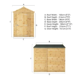 Mercia 7ft X 5ft Premium Windowless Shiplap Apex Shed - Including Installation -Westland Garden Deals Store 13555770 1944949336539464