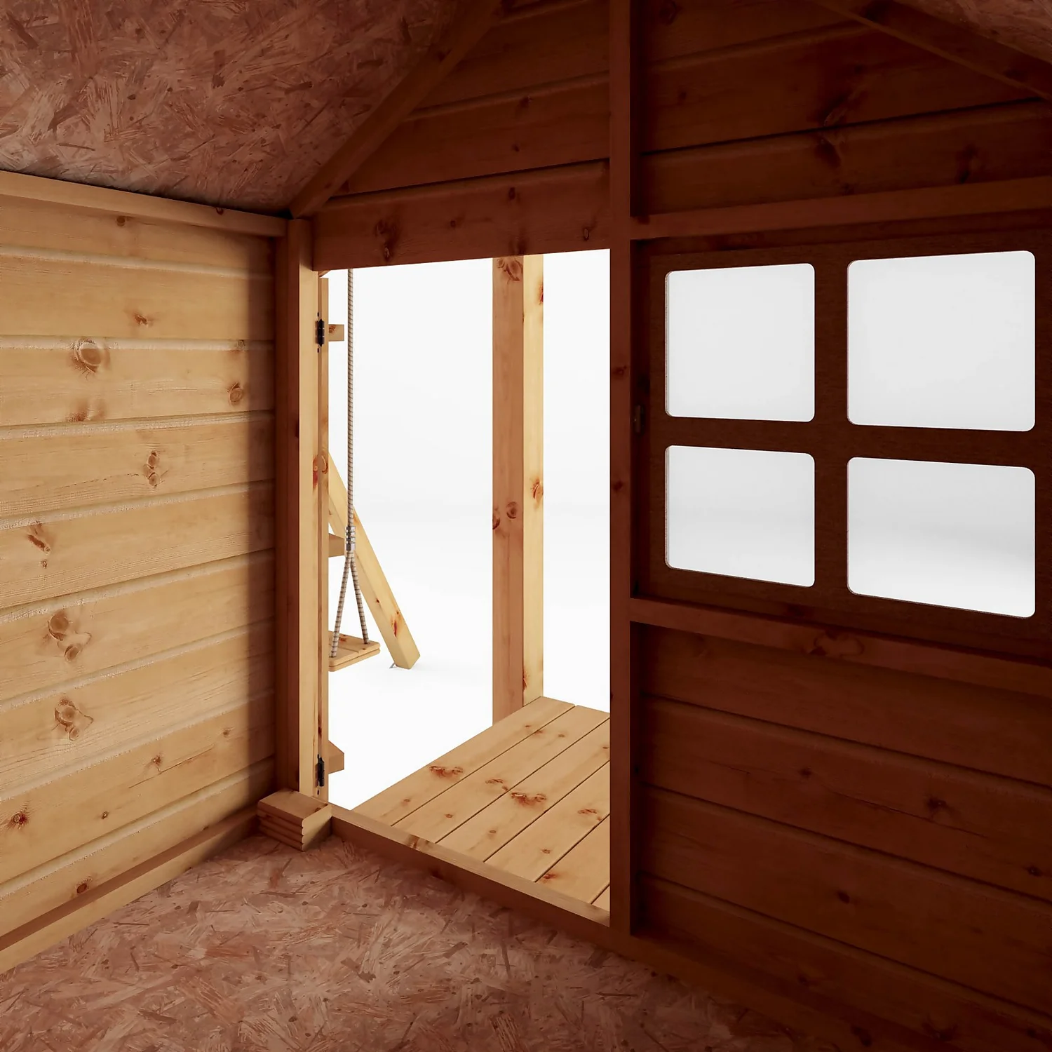 Mercia 4ft X 4ft Snug Wooden Playhouse With Tower 5 Mercia 4ft X 4ft Snug Wooden Playhouse With Tower - Image 5