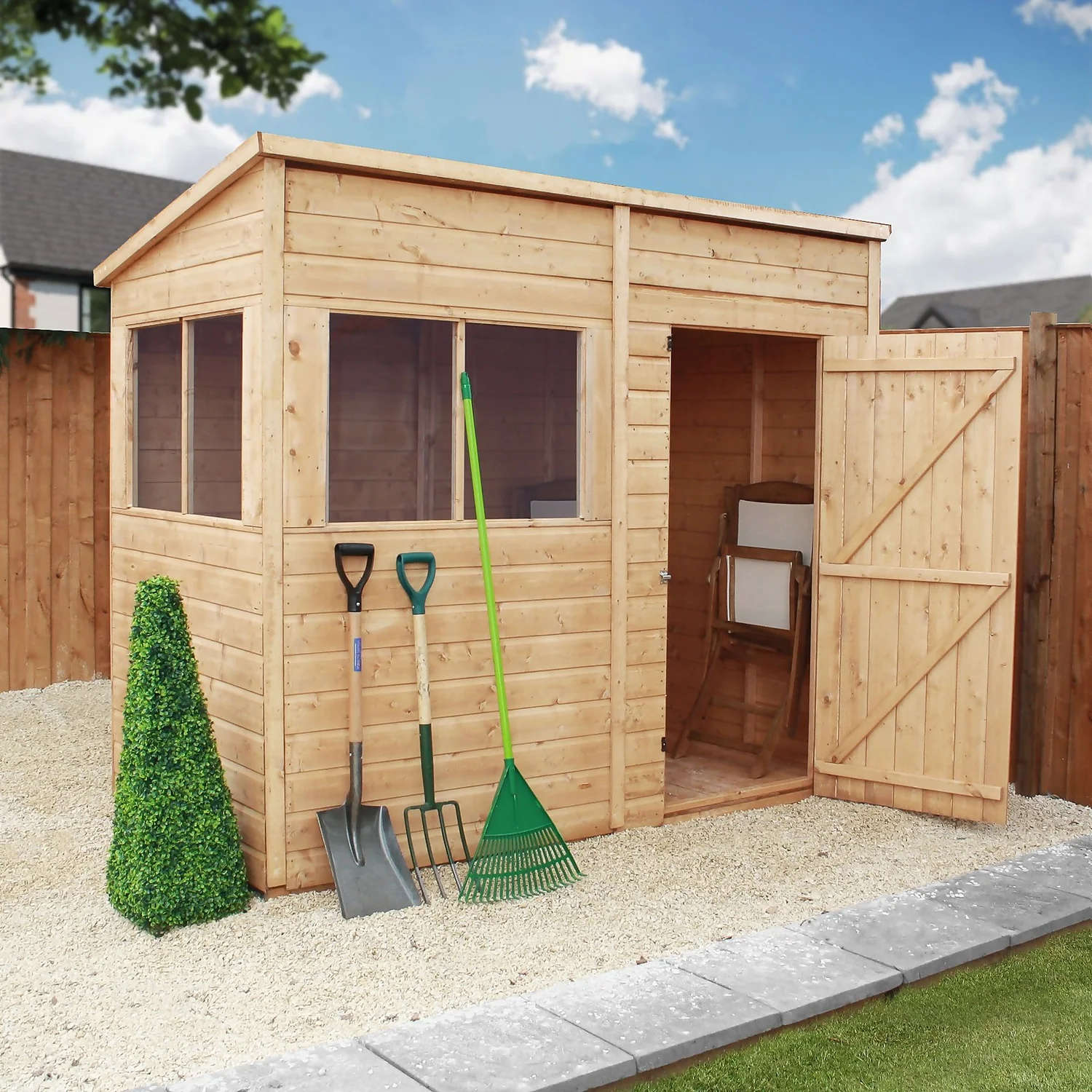 Mercia 8ft X 4ft Premium Shiplap Modular Pent Shed 2 Mercia 8ft X 4ft Premium Shiplap Modular Pent Shed - Image 2