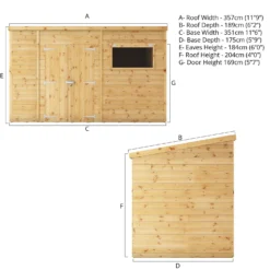 Mercia 12ft X 6ft Premium Shiplap Pent Shed - Including Installation -Westland Garden Deals Store 13555857 1974949334773919