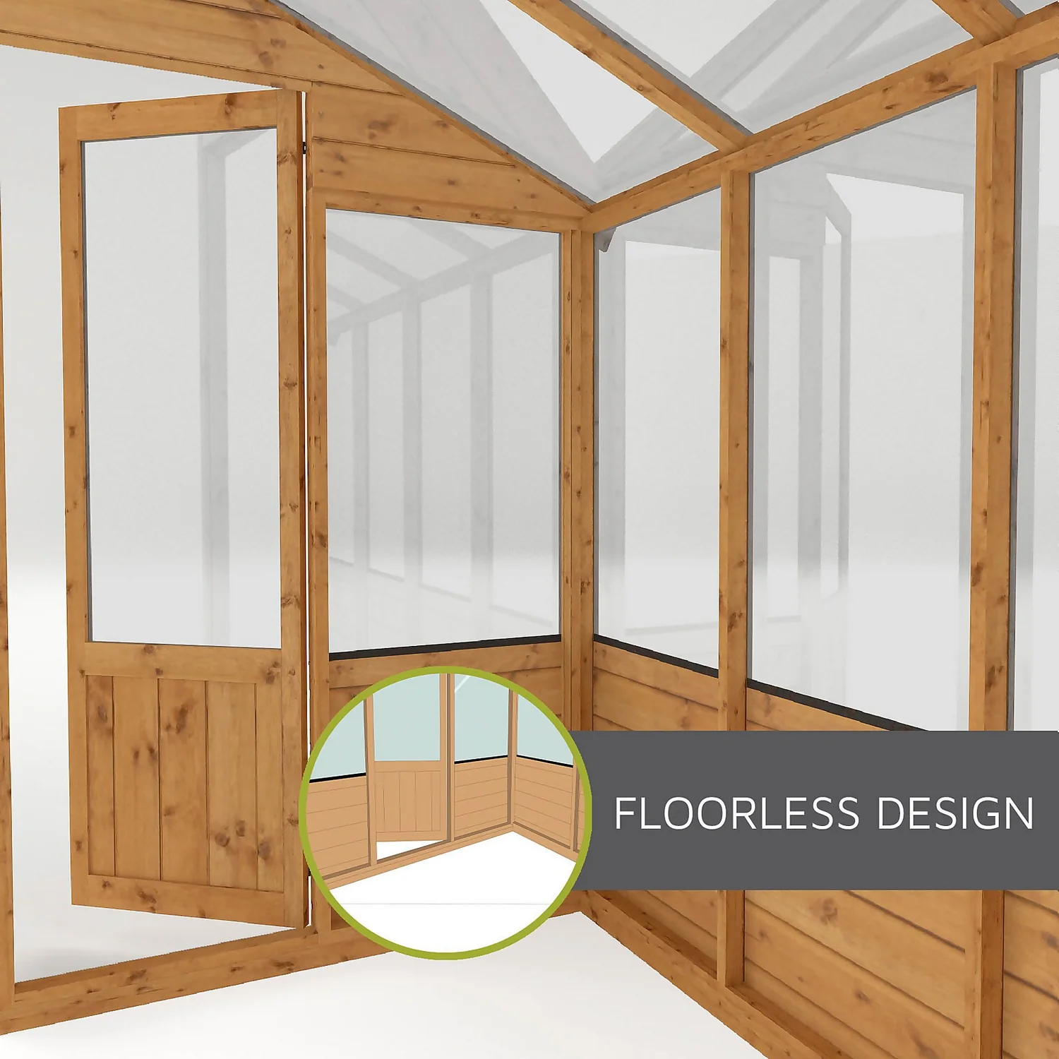 Mercia Wooden Greenhouse - 6x6ft 7 Mercia Wooden Greenhouse - 6x6ft - Image 7