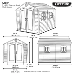Lifetime Plastic Outdoor Storage Shed - 8x12.5ft 11 Lifetime Plastic Outdoor Storage Shed - 8x12.5ft -Westland Garden Deals Store 13660830 1565012583932607