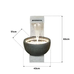 Stylish Fountain Solitary Pour Water Feature With LEDs -Westland Garden Deals Store 13846046 1294978880968719