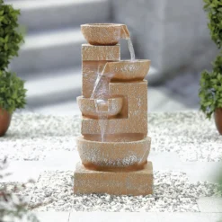 Stylish Fountain Sparkling Bowls Water Feature With LEDs -Westland Garden Deals Store 13846048 1544971880382661