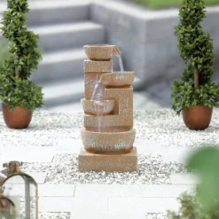 Stylish Fountain Sparkling Bowls Water Feature With LEDs -Westland Garden Deals Store 13846048 2824971880480515
