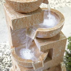 Stylish Fountain Sparkling Bowls Water Feature With LEDs -Westland Garden Deals Store 13846048 6124971880433253