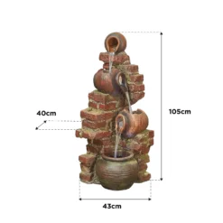 Stylish Fountain Flowing Jugs Water Feature With LEDs -Westland Garden Deals Store 13846053 1464978881021036