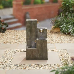 Stylish Fountain Coastal Sleepers Water Feature With LEDs -Westland Garden Deals Store 13846058 1294962027514176