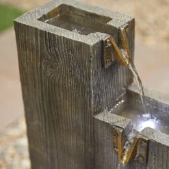 Stylish Fountain Coastal Sleepers Water Feature With LEDs -Westland Garden Deals Store 13846058 6494962027548508