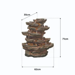 Stylish Fountain Red Rock Springs Water Feature With LEDs -Westland Garden Deals Store 13846066 4644978881022410