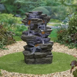 Stylish Fountain Hinoki Springs Water Feature With LEDs -Westland Garden Deals Store 13846067 2134962027778233