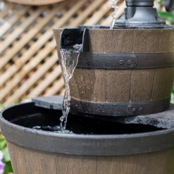 Stylish Fountain Whiskey Barrels Garden Water Feature -Westland Garden Deals Store 13944159 4575005844861163