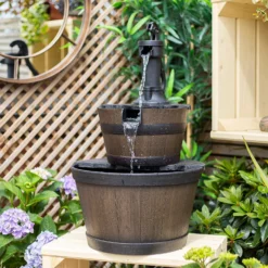Stylish Fountain Whiskey Barrels Garden Water Feature -Westland Garden Deals Store 13944159 7015005844786958