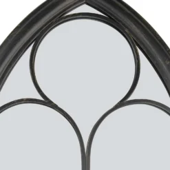 MirrorOutlet Black Somerley Chapel Arch Metal Garden Mirror - 112x61cm -Westland Garden Deals Store 13950556 1394987139719047