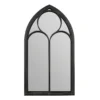 MirrorOutlet Black Somerley Chapel Arch Extra Large Metal Garden Mirror - 150x81cm