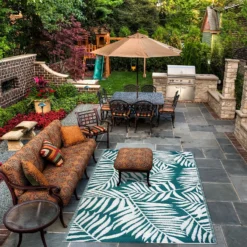 Homebase Outdoor Rug - Teal 160x230cm 5 Homebase Outdoor Rug - Teal 160x230cm -Westland Garden Deals Store 13953336 1054989199457241