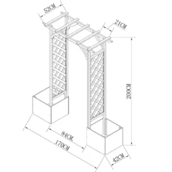 Homebase Wooden Garden Arched Trellis With Planters -Westland Garden Deals Store 13967032 2065060441143863