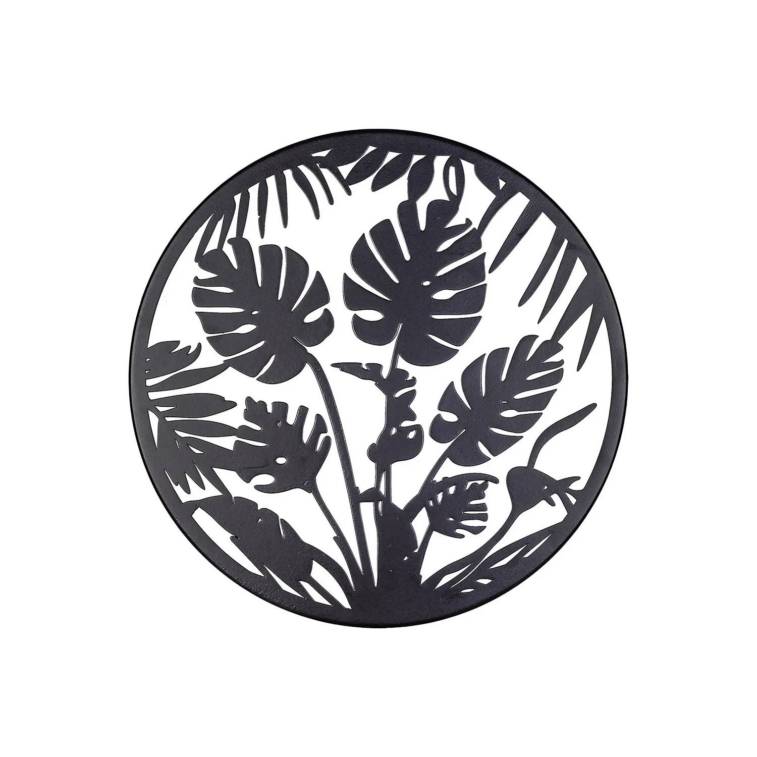 Jungle Leaf Garden Wall Art 35cm - Black 1 Jungle Leaf Garden Wall Art 35cm - Black