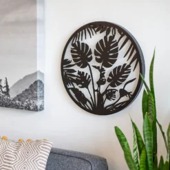 Jungle Leaf Garden Wall Art 35cm - Black 7 Jungle Leaf Garden Wall Art 35cm - Black -Westland Garden Deals Store 13981006 7305005835382876
