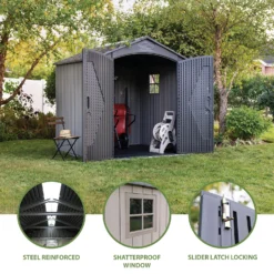 Lifetime 7x7ft Outdoor Storage Shed - Rough-Cut Grey 13 Lifetime 7x7ft Outdoor Storage Shed - Rough-Cut Grey -Westland Garden Deals Store 13997403 2055000054879100