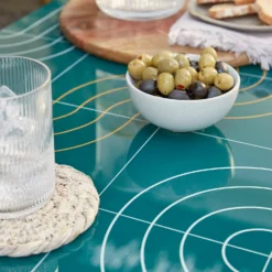 Omari Metal Garden Sofa Set - Teal & Gold -Westland Garden Deals Store 14005703 1275022638104623