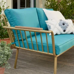 Omari Metal Garden Sofa Set - Teal & Gold -Westland Garden Deals Store 14005703 3075022638036340