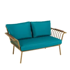 Omari Metal Garden Sofa Set - Teal & Gold -Westland Garden Deals Store 14005703 7915022638148225