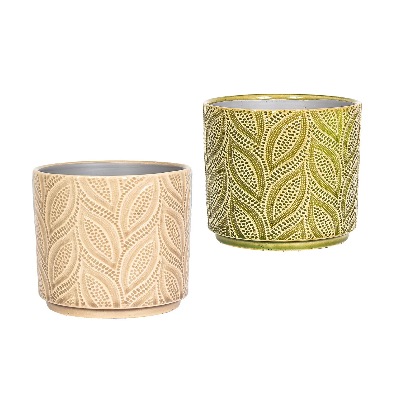 Crackle Leaf Indoor Plant Pot - 12cm 1 Crackle Leaf Indoor Plant Pot - 12cm