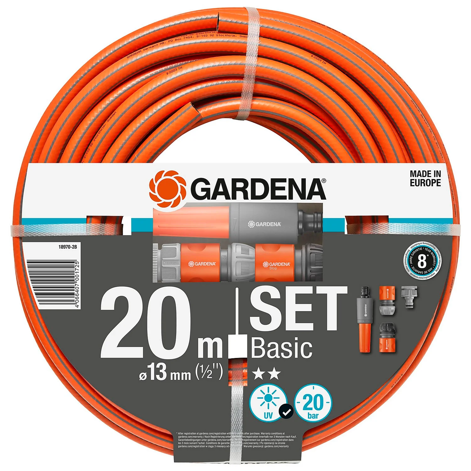 Gardena 20m Basic Hose Set 1 Gardena 20m Basic Hose Set