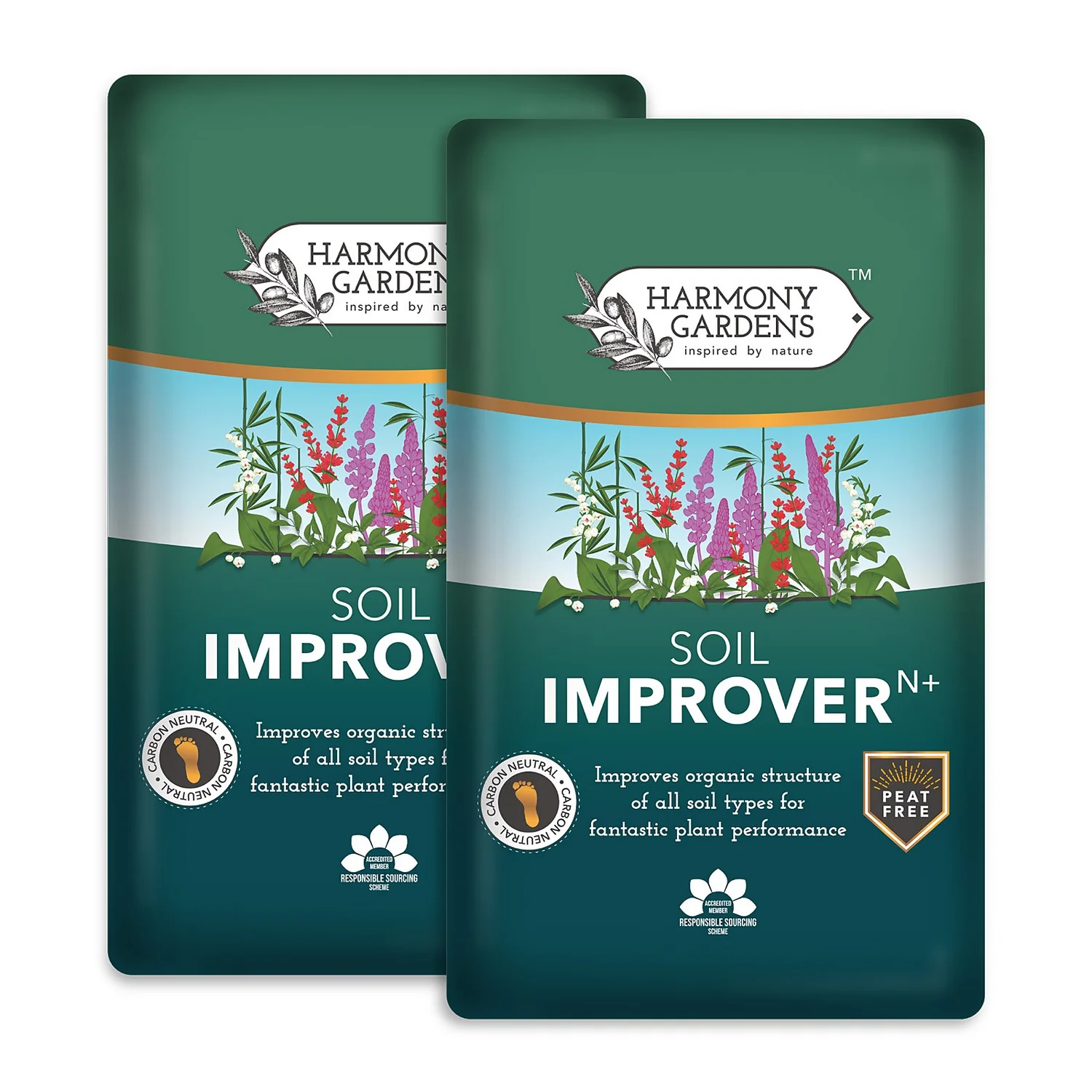 Harmony Gardens Soil Improver - 2 Bags (Total 100 Litres / 41.2Kg) 1 Harmony Gardens Soil Improver - 2 Bags (Total 100 Litres / 41.2Kg)