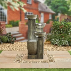 Stylish Fountain Ash Columns Water Feature With LEDs -Westland Garden Deals Store 14519359 1995047822498296