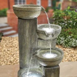 Stylish Fountain Ash Columns Water Feature With LEDs -Westland Garden Deals Store 14519359 4105047822611828
