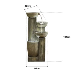 Stylish Fountain Ash Columns Water Feature With LEDs -Westland Garden Deals Store 14519359 5615047822695786