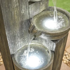 Stylish Fountain Ash Columns Water Feature With LEDs -Westland Garden Deals Store 14519359 9495047822654713