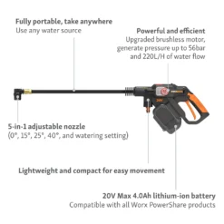 Worx Nitro Brushless Hydroshot Cordless Pressure Washer 10 Worx Nitro Brushless Hydroshot Cordless Pressure Washer -Westland Garden Deals Store 14537894 6565044395731637