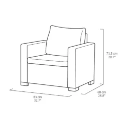Keter California 4 Seater Outdoor Garden Furniture Lounge Set - Graphite With Grey Cushions -Westland Garden Deals Store 14539591 1655041801898952