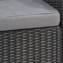 Keter California 2 Seater Outdoor Balcony Deluxe Garden Furniture Set - Graphite With Grey Cushions -Westland Garden Deals Store 14539592 2095041802288703