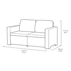 Keter California 5 Seater Outdoor Garden Furniture Lounge Set - Graphite With Grey Cushions -Westland Garden Deals Store 14539595 1255047218348096