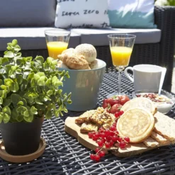 Keter California 5 Seater Double Sofa Outdoor Garden Furniture Lounge Set - Graphite With Grey Cushions -Westland Garden Deals Store 14539597 1045041801779294